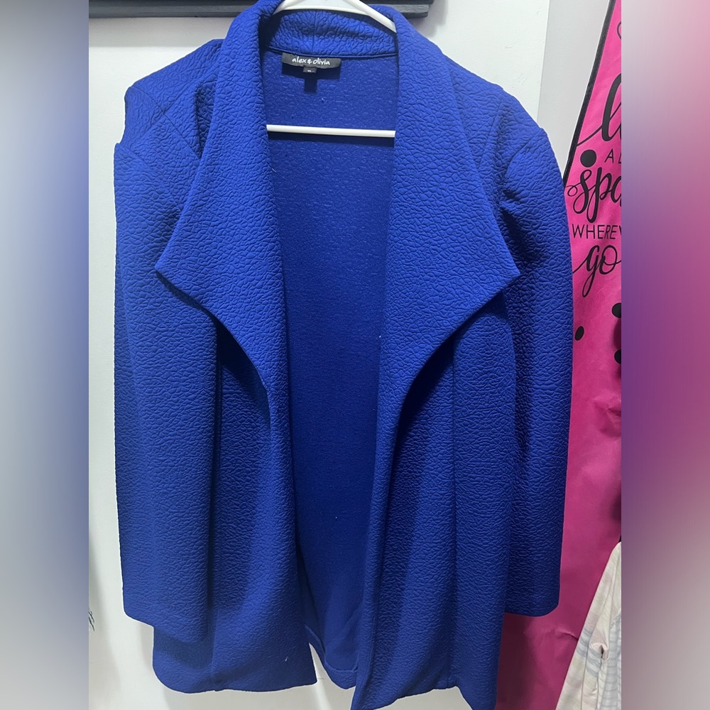 Alex and Olivia XL Long Jacket Royal Blue